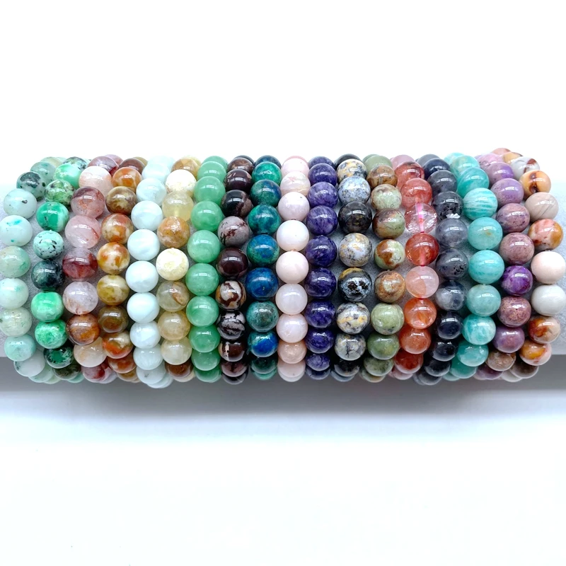 8 mm Natural Stone Beads Bracelets For Men Women Elastic Stretchy Bangle Crystal Jade Jewelry