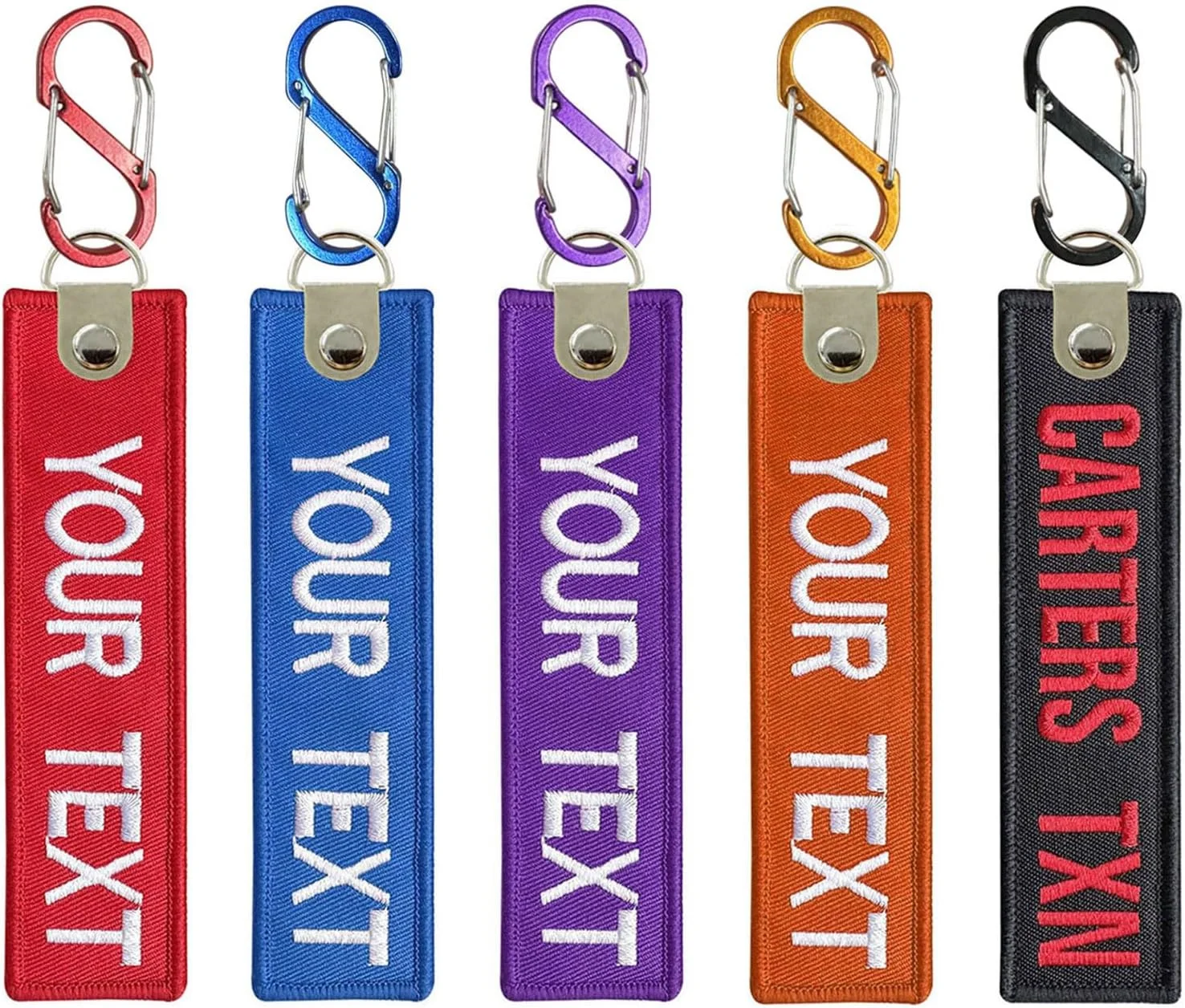 Factory Custom 12cm Personalized blank Remove logo embroidery fabric woven keyring Jet Tag Embroidered Fabric Keychain For Gifts