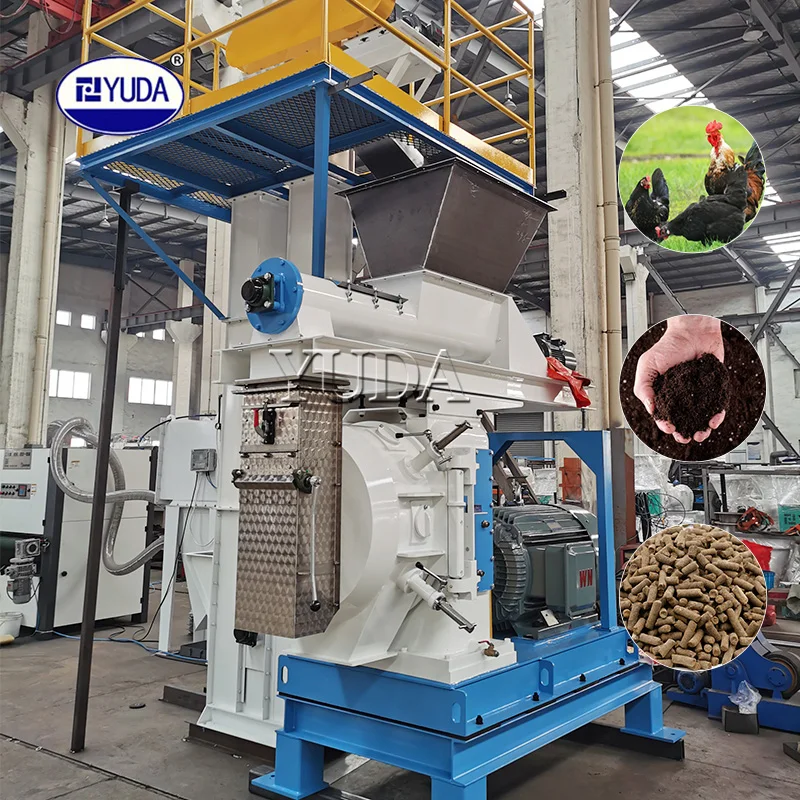 YUDA Machinery Organic Fertilizer Pellet Line For Chicken Droppings 3ton/h