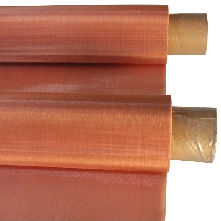 customizable red copper infused fabric woven mesh wire