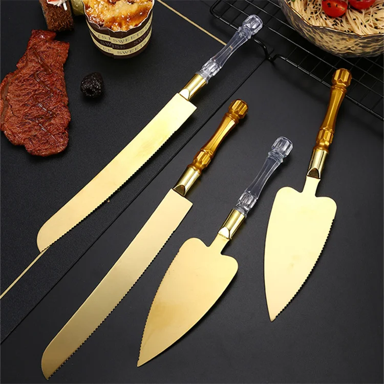 2pcs Stainless Steel Cake Shovel Set Bread Pizza Knife Dessert Pie Fondant Divider Cutter Spatula Server Baking Tool for Wedding