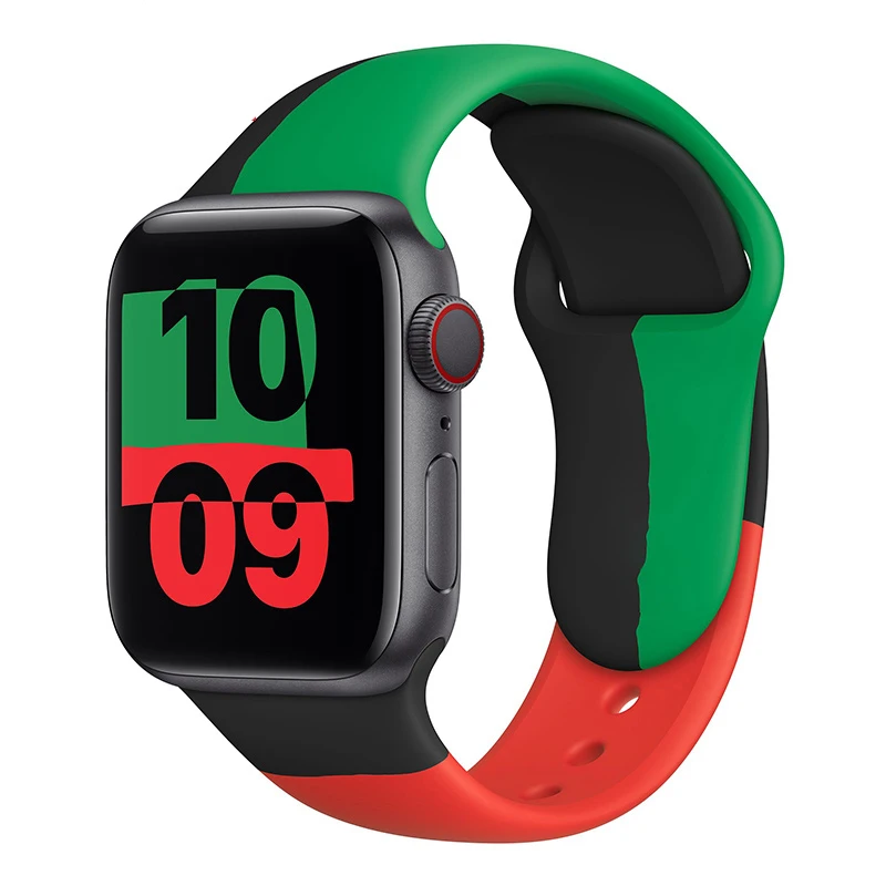  Silicone Strap For Apple Watch band 44mm 40mm 38mm 42mm Black Unity/Prid smartwatch belt Sport bracelet iWatch series 3 4 5 6