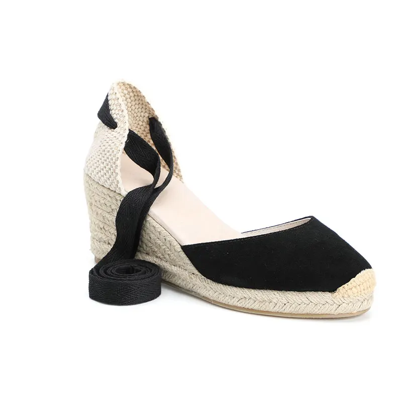 Hot Sale Ladies Summer Fashion Leather Wedge Sandals Lightweight Comfortable Hard-Wearing PU Genuine Leather Upper Flat Platform