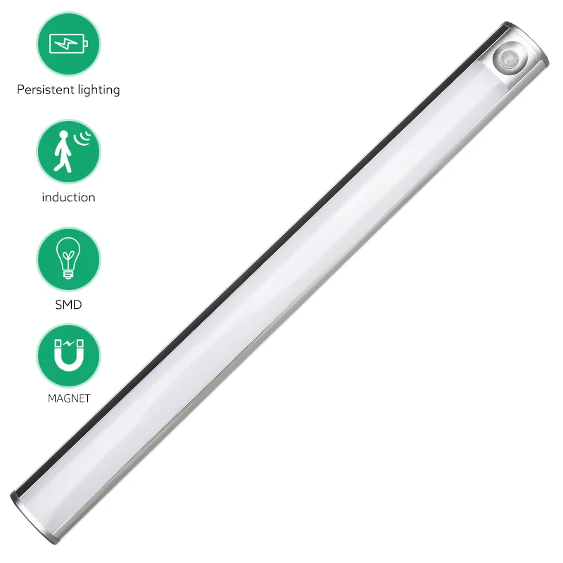 USB Rechargeable Aluminum LED Motion Sensor Cabinet Light,USB Charger PIR Motion Closet Light