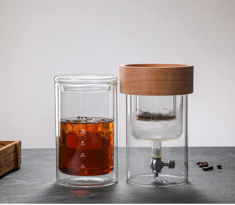 Glass cold brew double layer ice drip coffee pot set hand brewed coffee pot