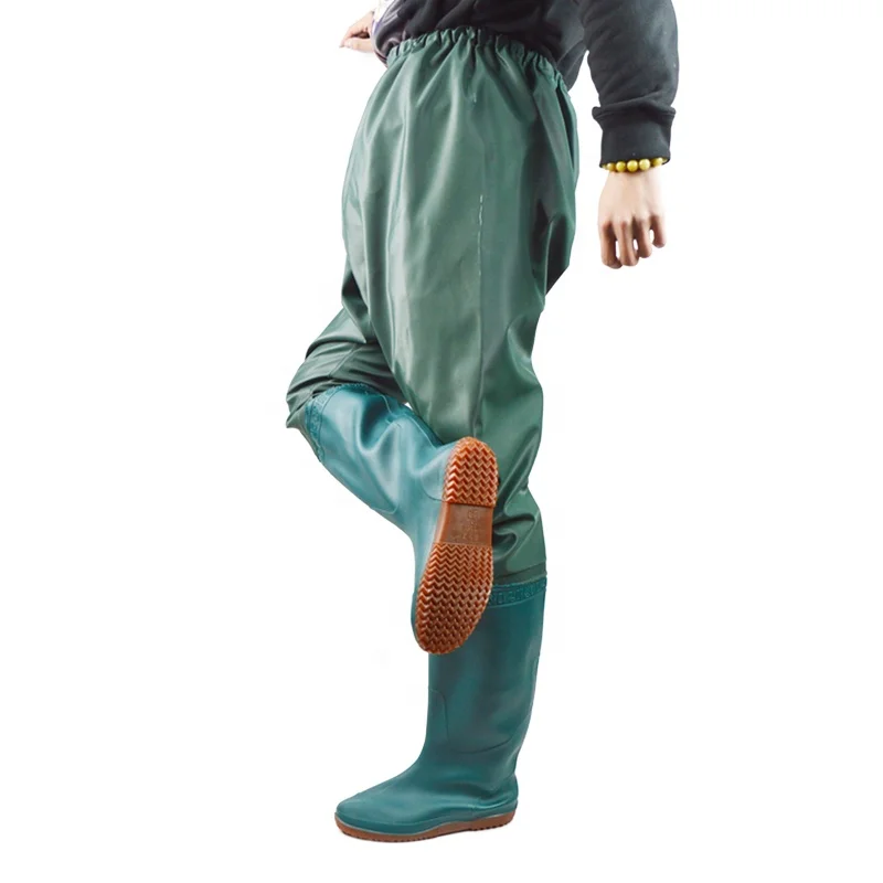 Ultralight Waterproof PVC Rubber Wading Pants Underwater Catch Fish Non-slip High Tube Rain Boots Outdoor Fishing Hunting Pants