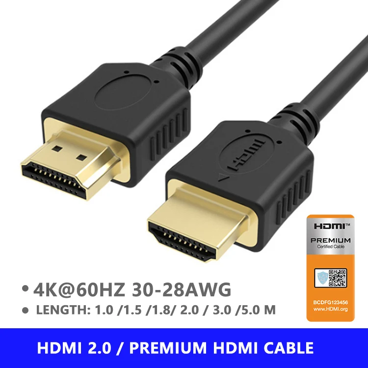 Tezy Aluminum Metal 4K 60Hz Resolution 3D Visual Effect HDMI to HDMI Cable 2.0 HDMI Cables