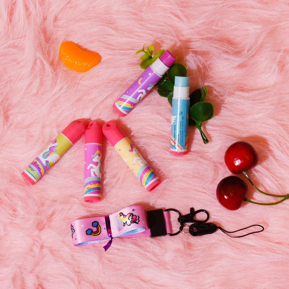 5-Pack Customized Private Label Fruit Flavors Lip Care Lip Makeup Hydrating Kids Lip Balm