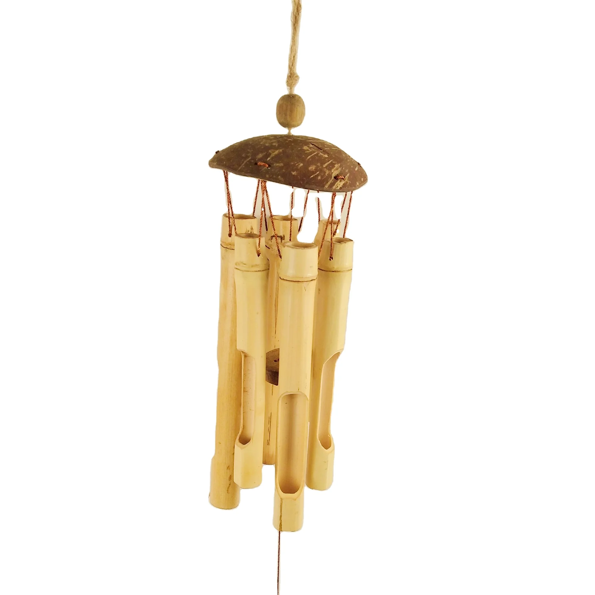 Handicraft Natural Bamboo Wind Chimes Wall Hanging Wind bell Decoration for Home Hotel Balcony