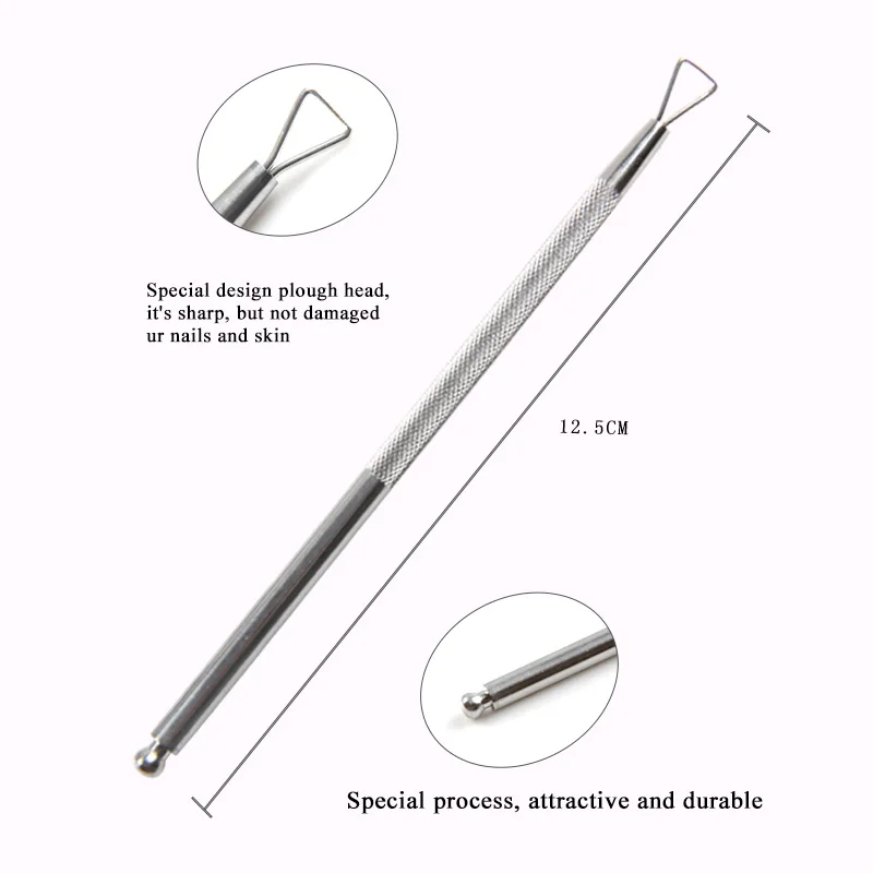 TSZS High Quality Professional Stainless Steel Save Energy Nail Art Polish Remover Tool  Polish Cuticle Pusher