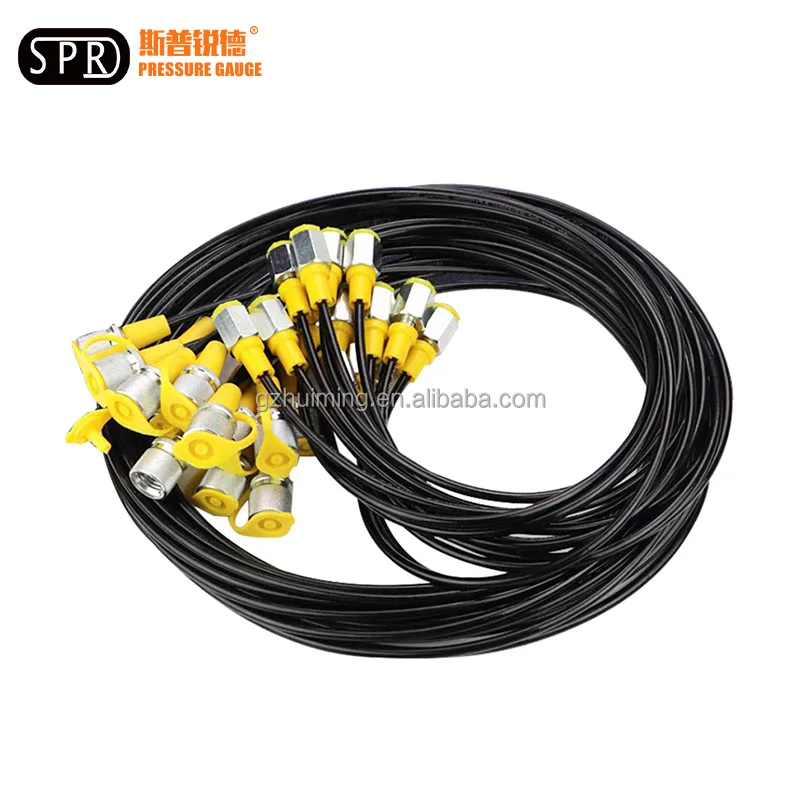 Bourdon Tube pressure gauge connector brass digital Hydraulic pump test hose fitting for connecting oil pressure gauge tee joint