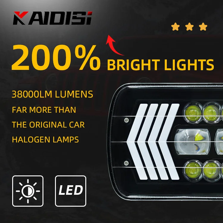 Auto lighting system 7inch 80W Hi/Lo beam daytime running light for ATV truck with yellow turn signal light