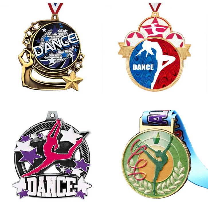Custom Music Awards Medal Latin Dance Race Award Gymnastics Cheerleading Medals 3D Bespoke Medals With Ribbon
