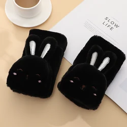 Недорогие мягкие зимние безпальцевые модные Волшебные женские перчатки из искусственного меха варежки из кроличьего меха