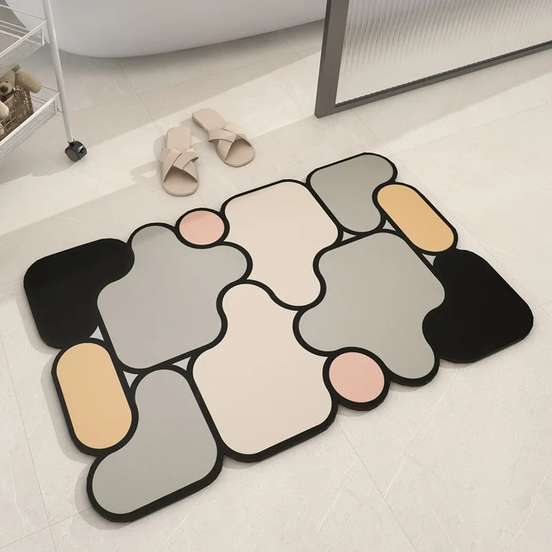 Creative Kitchen Countertop Drainage Mat Irregular Diatomaceous Earth Dish Drying Mat Bathroom Absorbent Quick Drying Mat