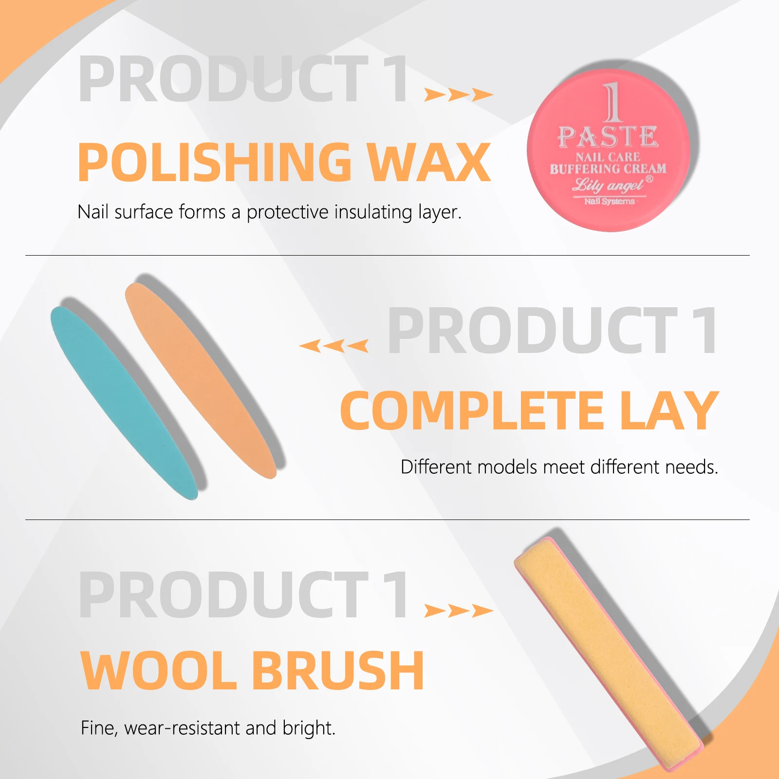 Factory Direct Sale  Nail Art Waxing Polishing Set Grinding Buffing Cream Buffer Manicure Kit Nail Polish Wax Set