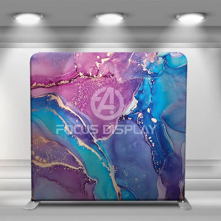 2022 new 8ft straight popular pillow case cover tension fabric party graduation photo booth backdrop stand