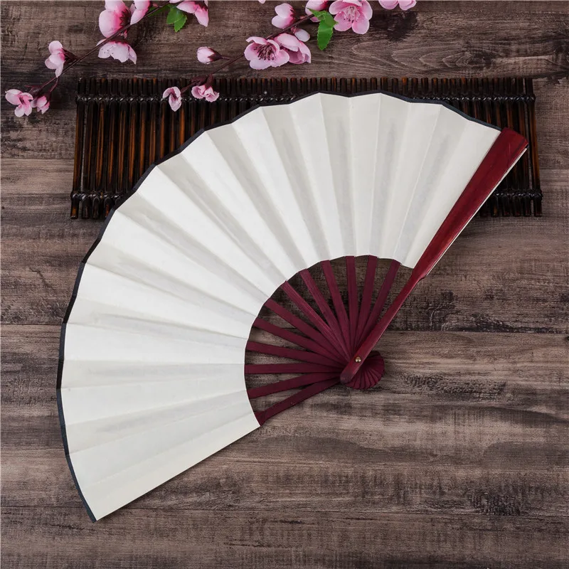 8inch/10inch Sublimation Blank Folding Polyester Bamboo Fan Bamboo Fabric Folding Hand Fan Customized