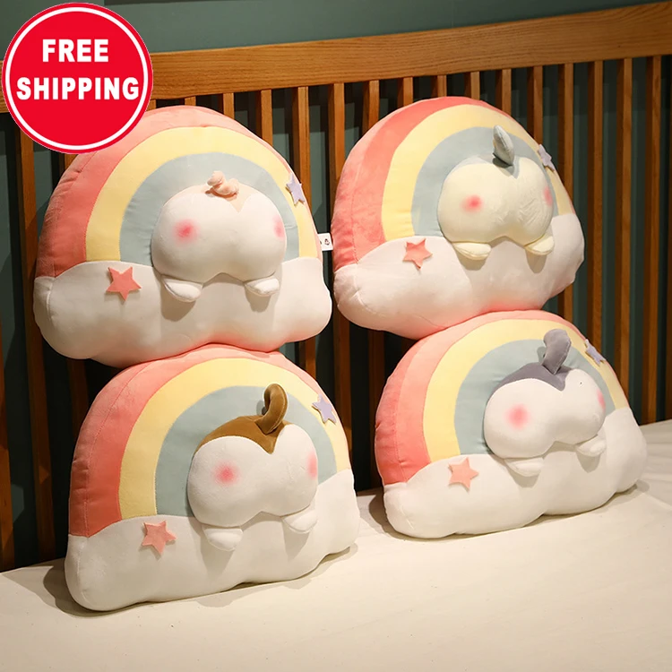 Free Shipping Cute rainbow animal butt pillow bedroom bedside sofa bay window pillow