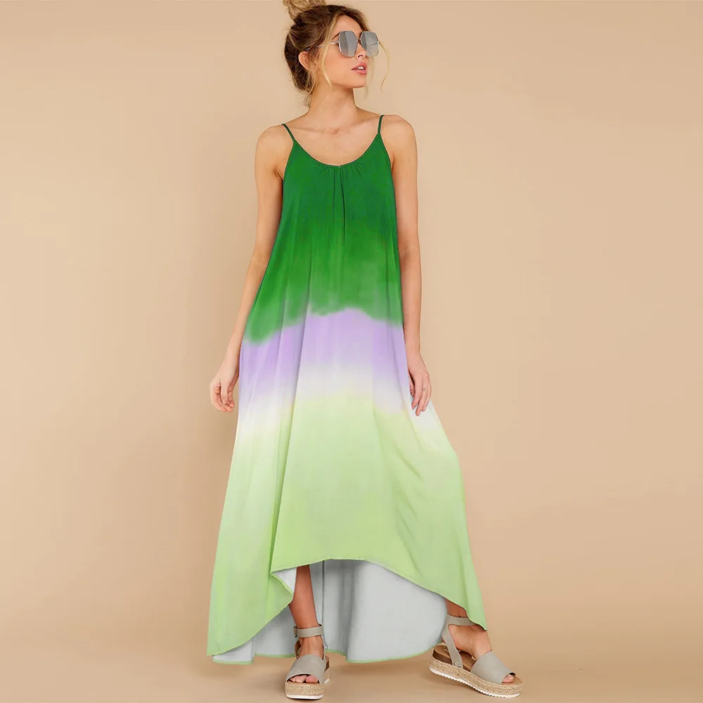 Summer Dress 2021 Hot Style Casual Loose Irregular Striped Long Skirt