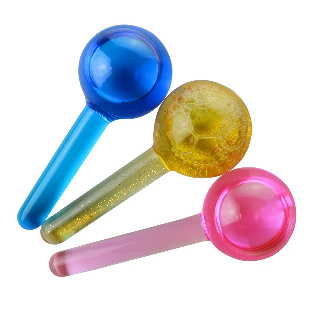 Beauty shop cosmetic gift set facial spa massager products big size Face ice globes with glitters