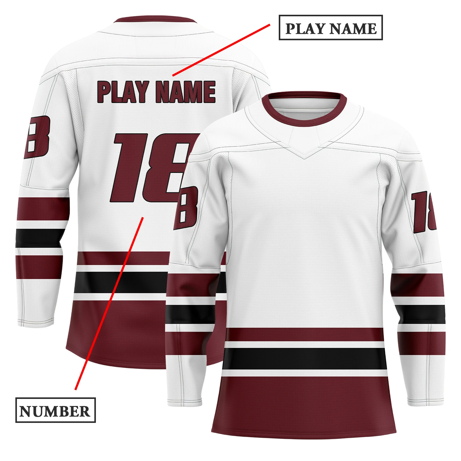 OEM Custom Design Team Hockey Jerseys Pro Ice Hockey Uniform with Embroidery and Printing Sublimation Ice Hockey Wear