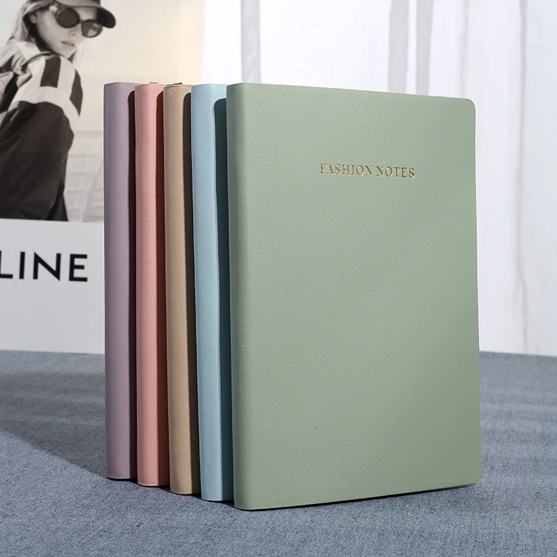 Morandi Pu Leather Notepad Linen Soft Cover Printing Custom Logo Notebook A5 Brown Diary Dotted Blank Journal Manufacturer