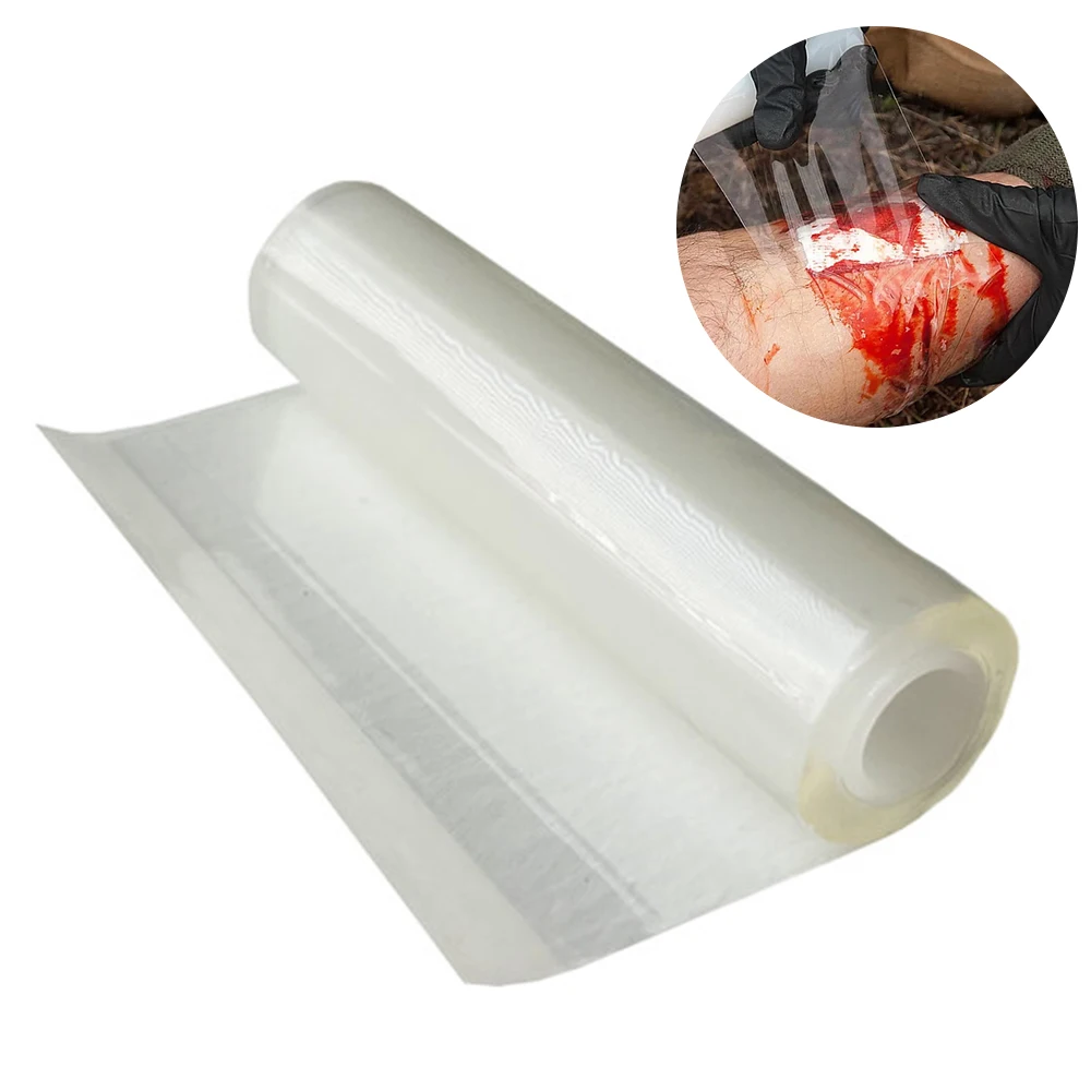 Portable outdoor emergency tactical wrap tape transparent pull bandage field training first aid wrap tape