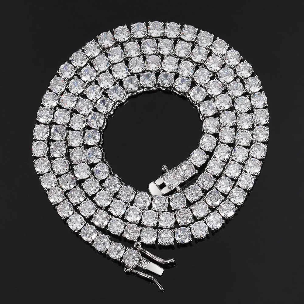 Europe and the United States cross-border explosive zirconia tennis necklace jewelry women hip hop men hot selling accessories