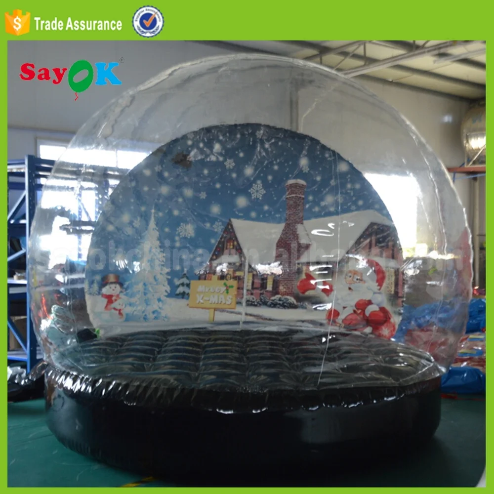 Customized Inflatable Snow Globe Photo Booth Christmas Blow Up Mini Snow Globe