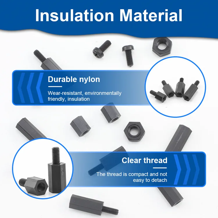 320PCS Male Female Nylon Hex Standoff Kit M2 M2.5 M3 M4 Insulation Plastic Standoff Spacer Set