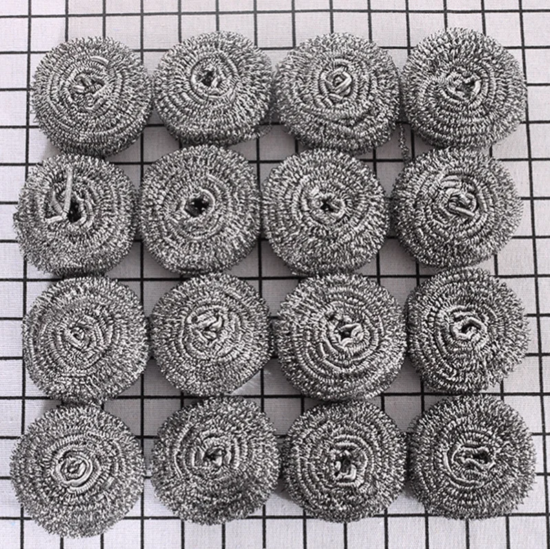 2022 Scrubber Scourer Stainless Steel Metal Home Kitchen Customized Logo Gray Color Wire Feature Weight Steel Wool