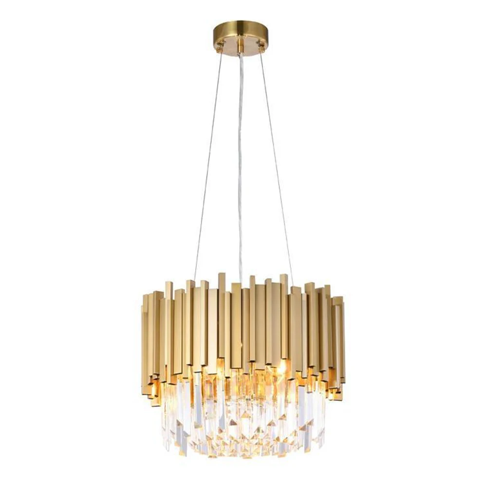 Luxury Modern Nordic Clear hanging lights Creative Gold Crystal Fringe Rounded ceiling Chandelier