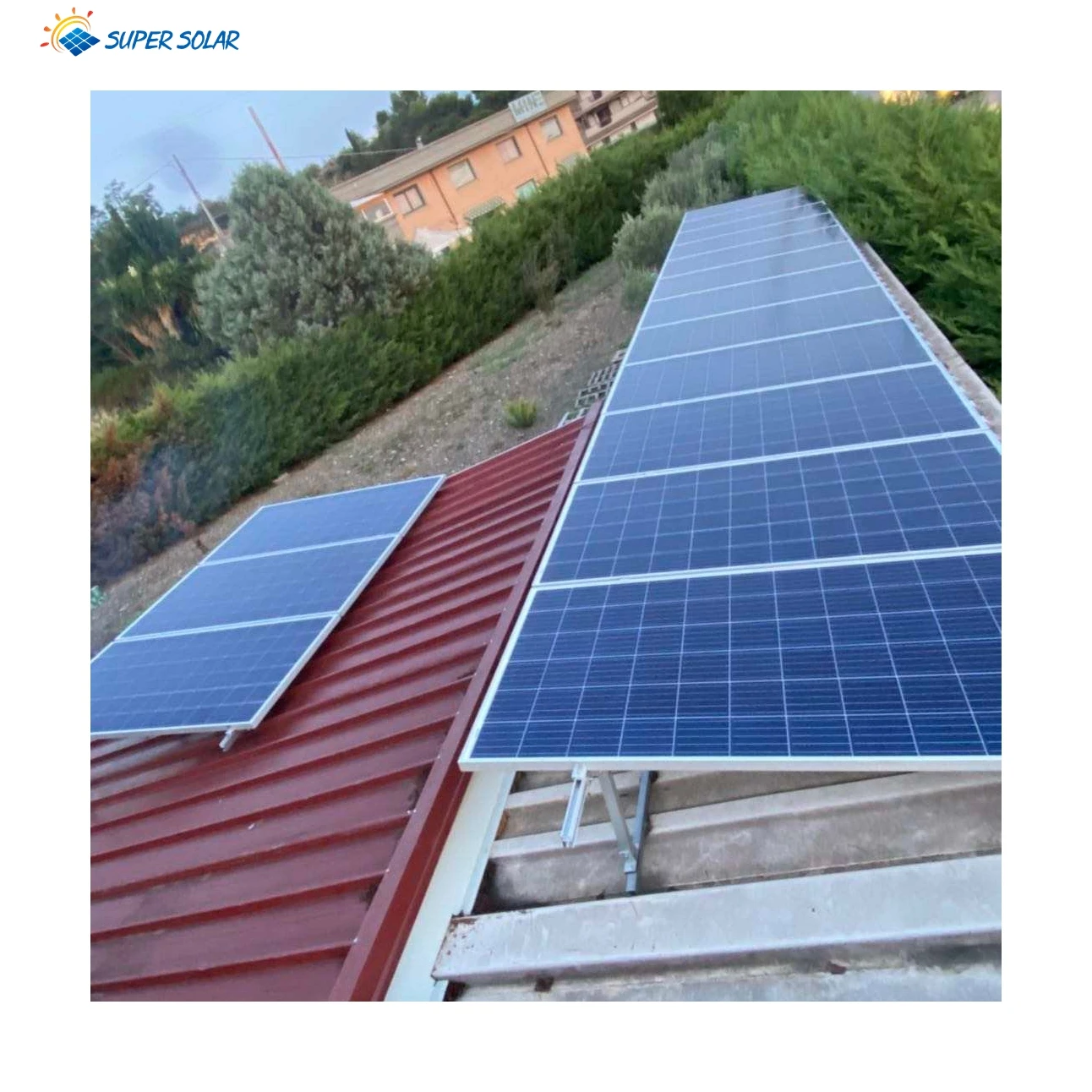 SuperSolar Aluminum structure solar roof triangle mounting rack bracket  for commercial and flat roof