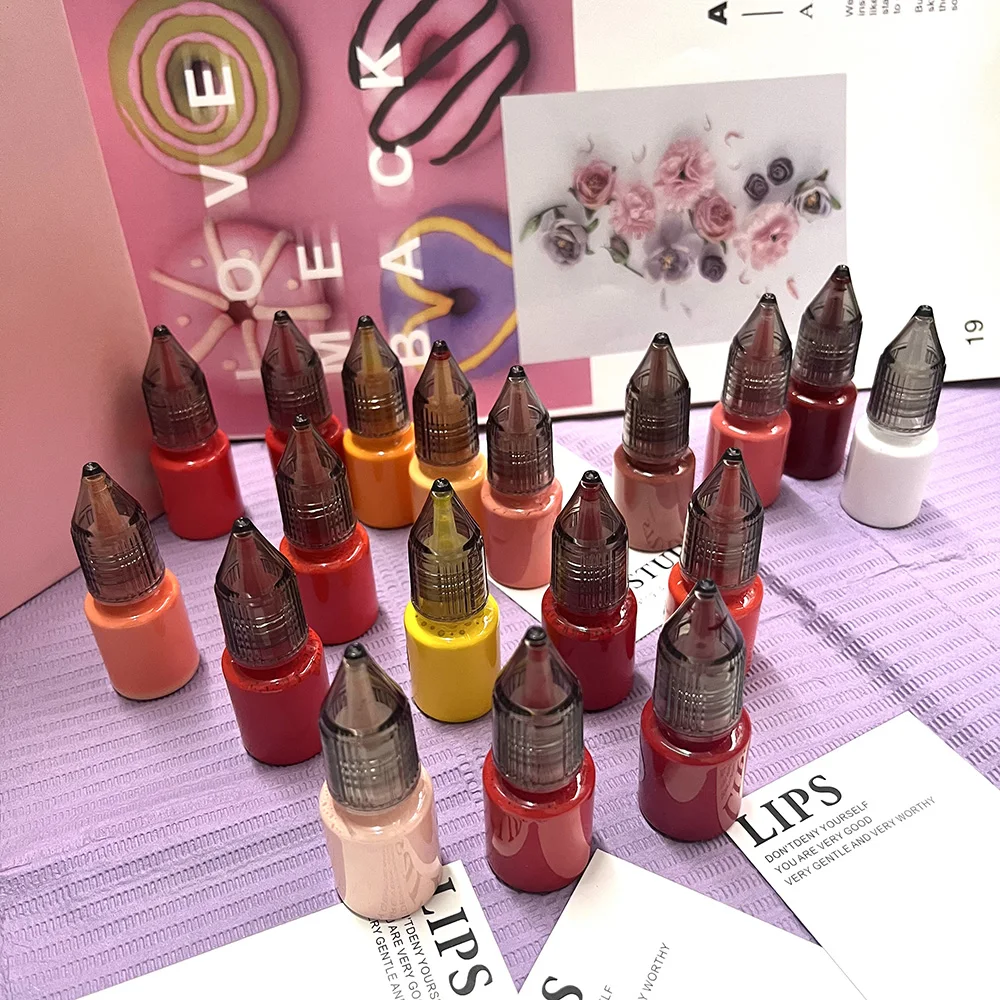 Private Logo Micropigmentation Areola Color Eyebrow Tattoo Ink Permanent Makeup PMU Pigment for Microblading Nano Brows Lips