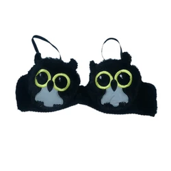 Sexy Women Lingerie Hot Girl Fur Bar Panties Plush Cute Black Animal Underwear Set
