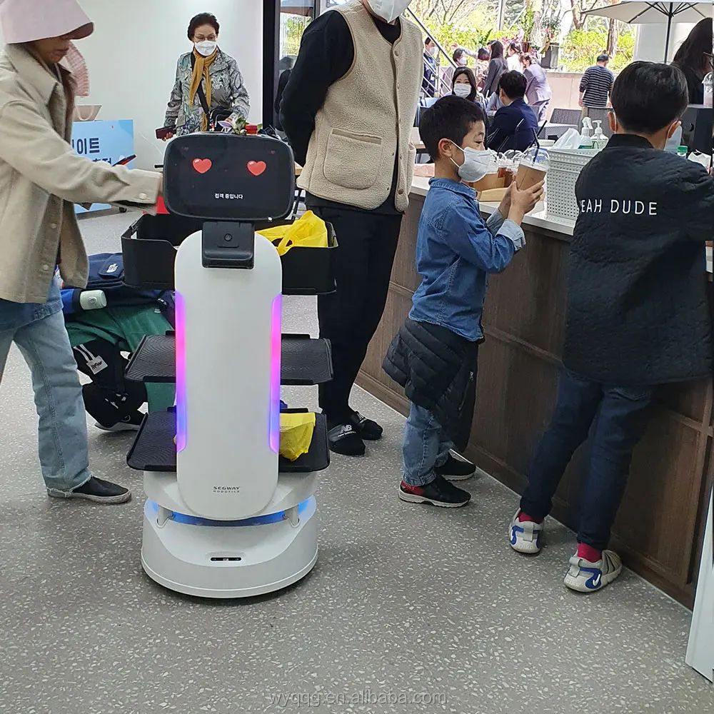 human driverless robot/car delivery robot/robot for delivery Humanoid robot restaurant waiter service delivery