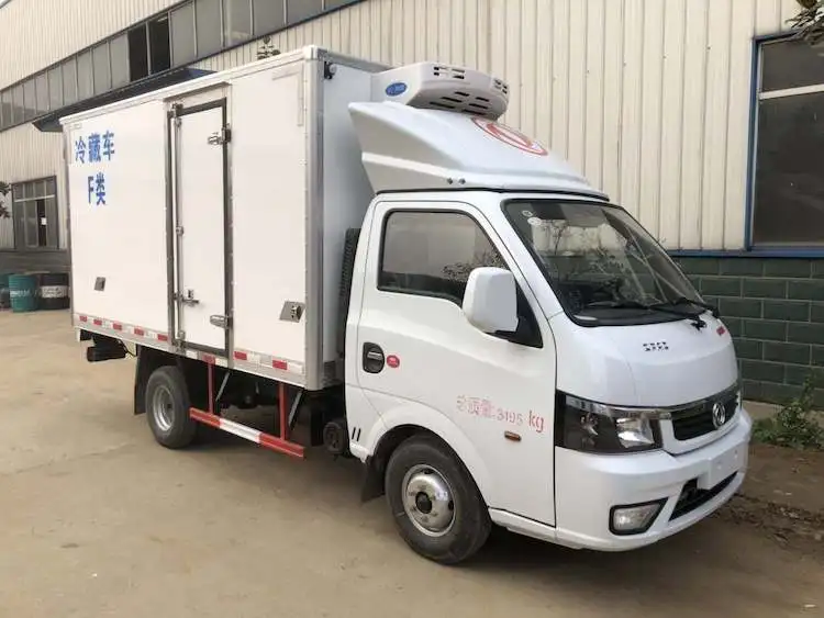  Dongfeng 4X2 левосторонний бензиновый двигатель евро 2 уровень выбросов охлаждающие грузовики-фургоны для