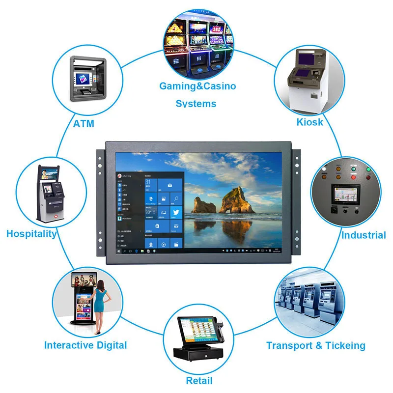 ZHIXIANDA Lower price lcd screen monitor 10.1 inch with 10 points touch capacitive touch screen