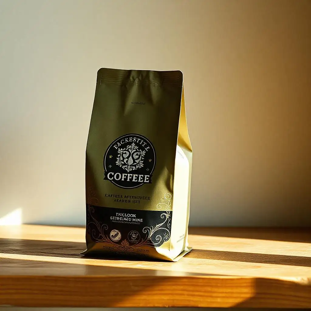 Heat Sealed Recyclable Brown Empty Coffee Bean Packaging Side Gusset Cold Brew Coffee Bag With Valve