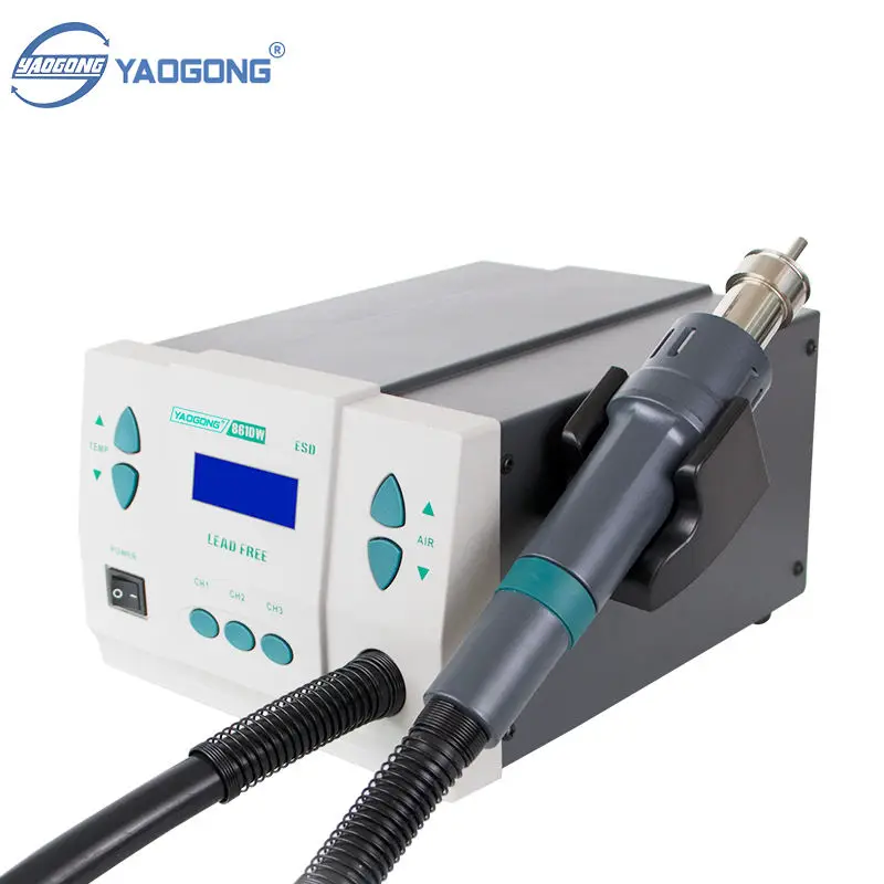 YAOGONG 861DW 1000W Auto Sleep Quick Setting SMD Rework Machine Mobile Phone Repair Tools Hot Air Heat Gun Desoldering Station