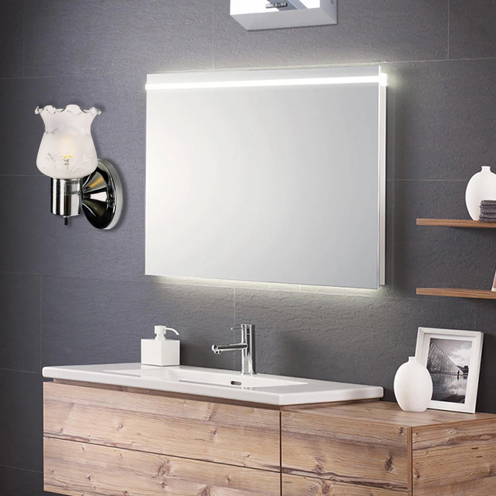 Кронштейн легкой промышленности бра для ванной комнаты настенный светильник со стеклянными настенное крепление Настенные светильники для дома