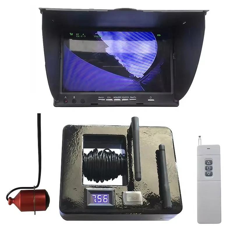 Updated TL 7inch 500M Fisheye Camera Sonar Waterproof Fishing Finder with Water Depth & Temperature