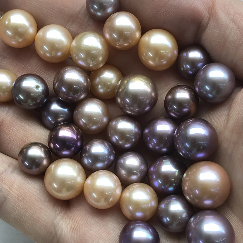 
wholesale natural good quality 10-14mm freshwater edison pearl beads,round,good luster,light blemish 