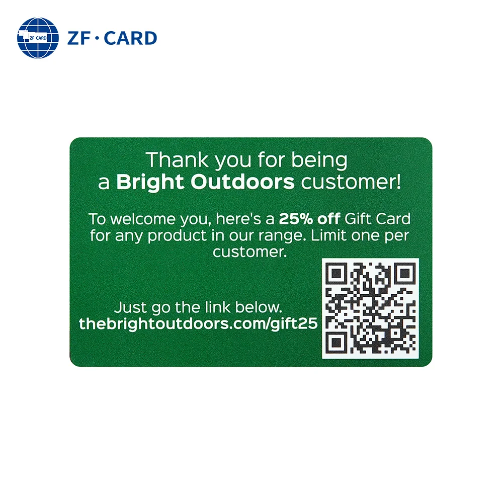 Fast Production Custom Printed Plastic PVC Gift Card with QR Code for store