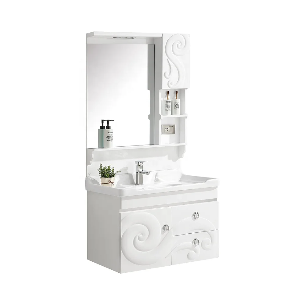 wall hung cheap pvc bathroom vanity pvc laundry sink cabinet