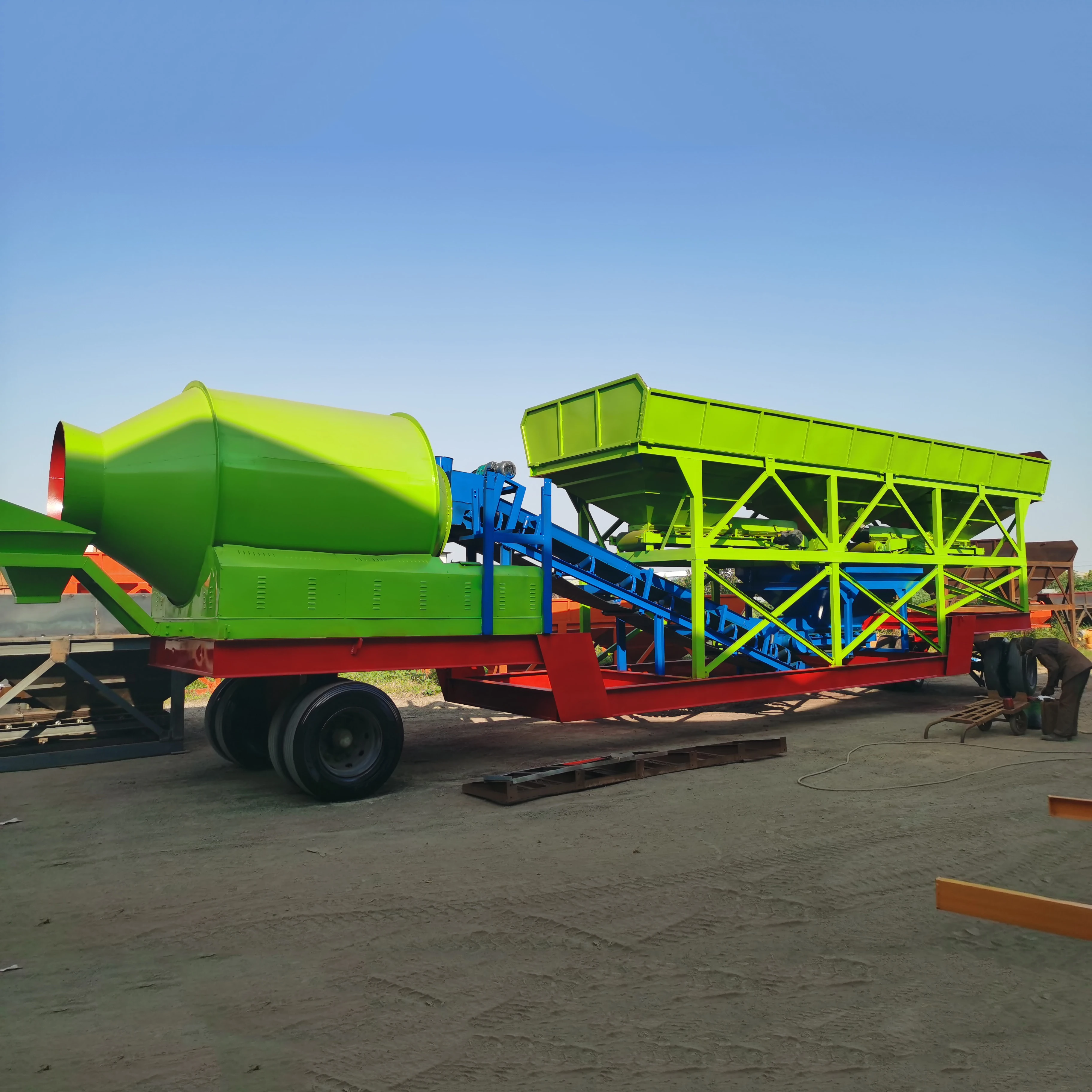 Factory Manufacturer Dry Small Portable Beton Mixer Plant Cement Concrete Mix Plant 35M3/H Mobile Concrete Batch Plant For Sale