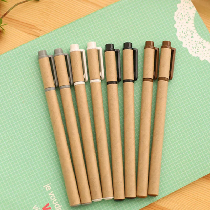 Bulk Order Factory Stationery School Office Eco-Friendly Custom Paper Pen Environmentally Friendly Gel Pen