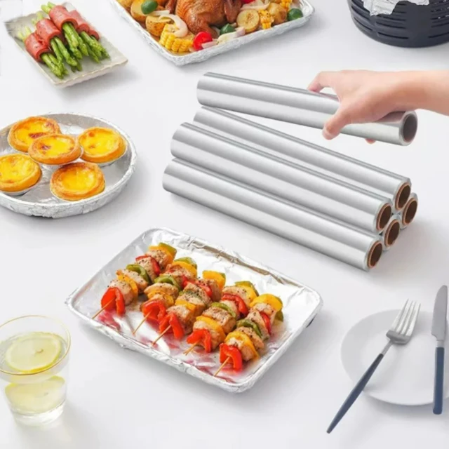 100 Meters 200 m 30 45 cm 11mic 18 Micron Aluminium Foil Roll with Cutter Blade