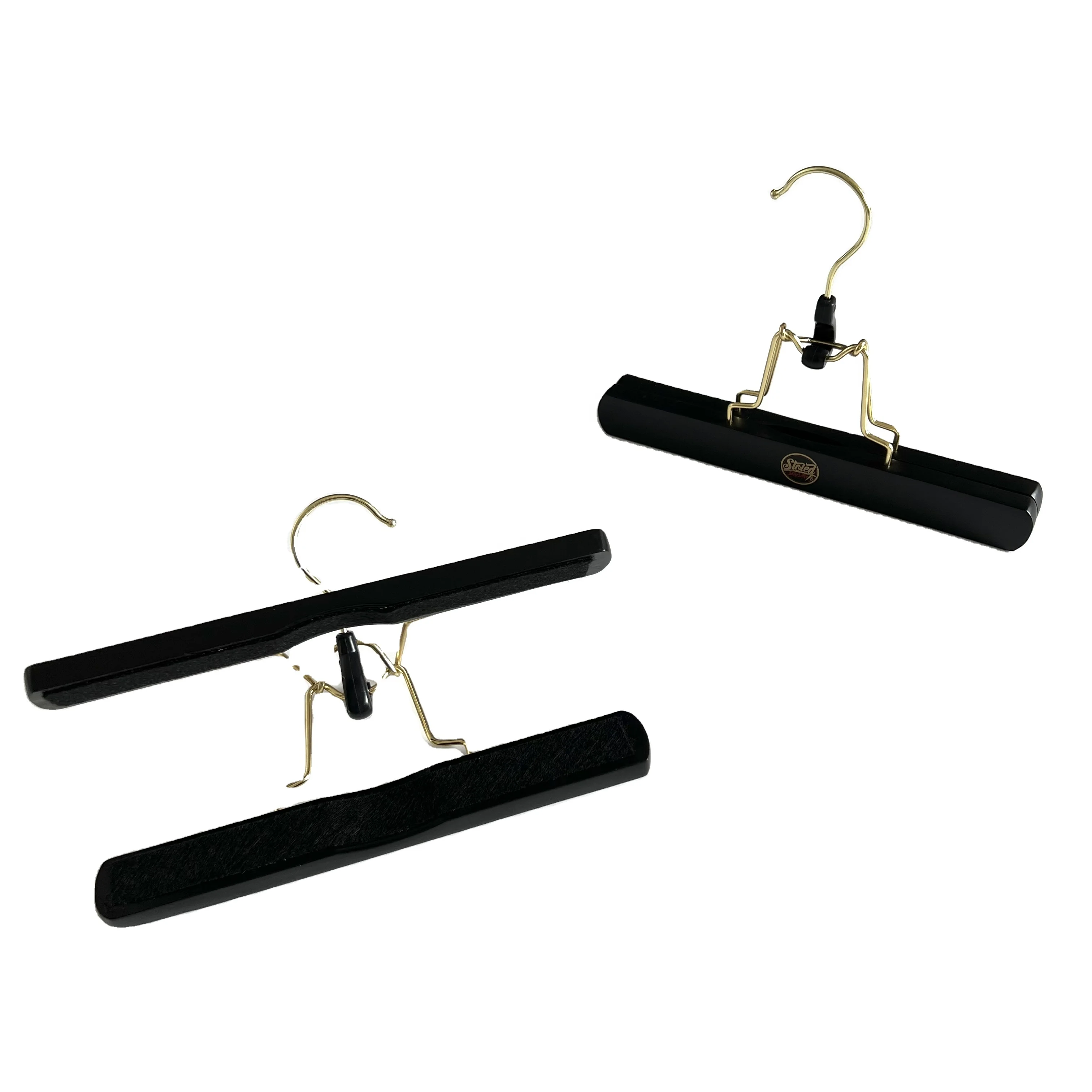 Black wooden hanger Wig storage bag custom logo wood hair extension hanger